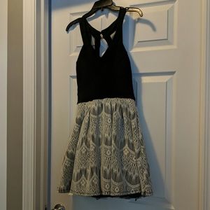 Floral lace bottom dress